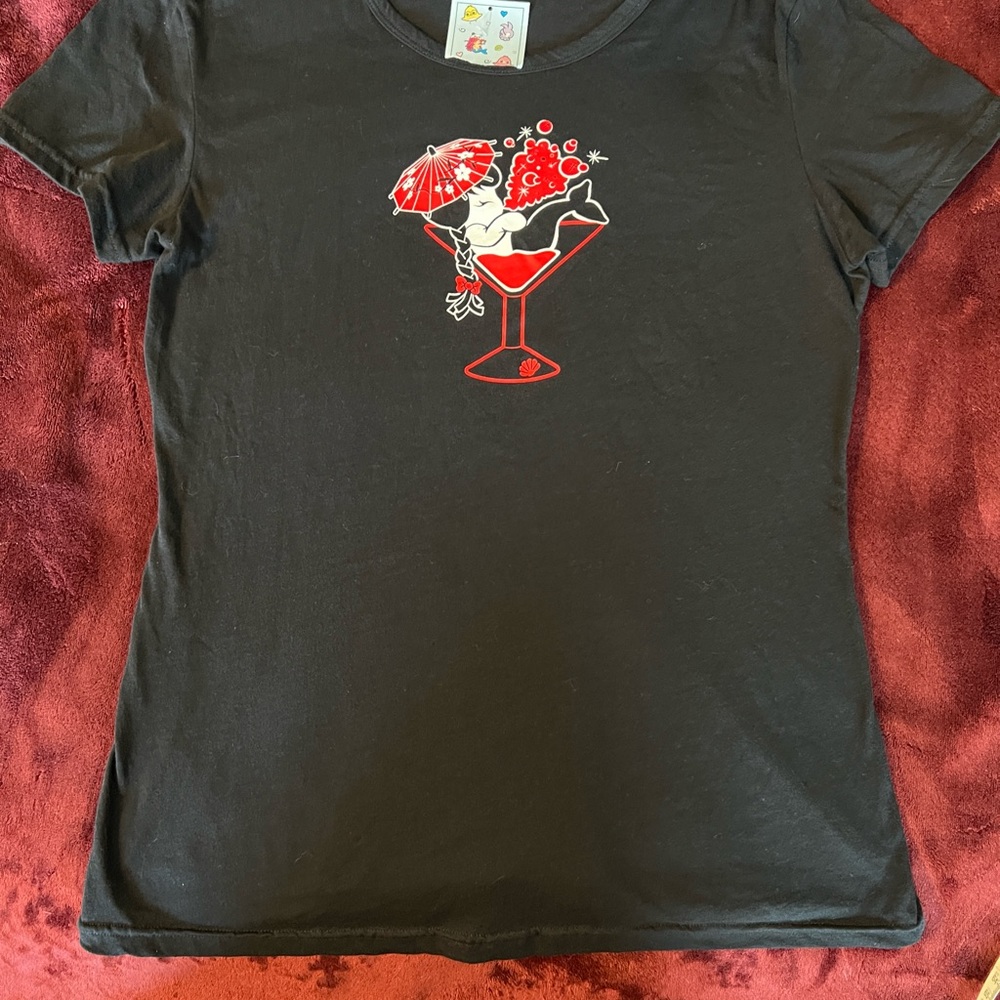 Mermaid Martini Glass American Apparel Graphic t-shirt NWT - Picture 2 of 6